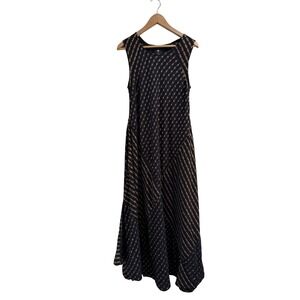 Ace & Jig Barneys New York Black Metallic Striped Sleeveless Maxi Dress Large